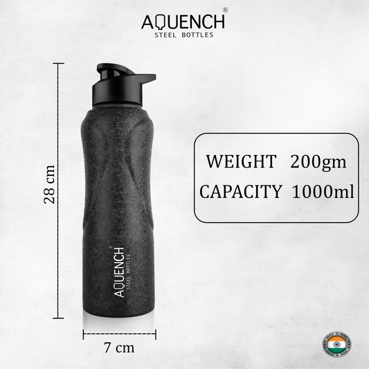 Blaze Pro Charcoal Black Water Bottle - Aquench