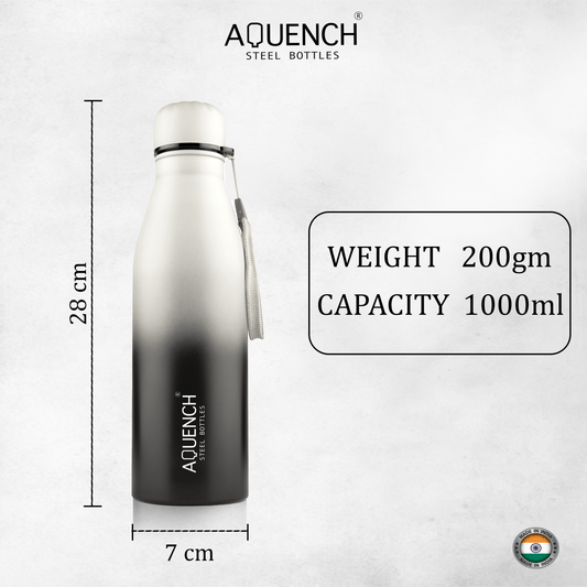 Cola Black Grey Dual Colored Water Bottle - Aquench