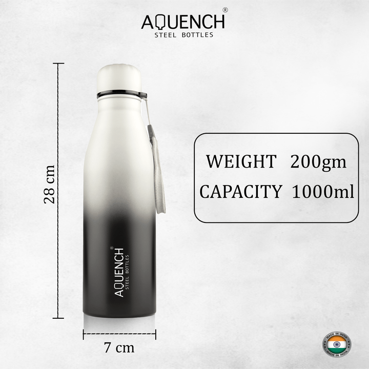 Cola Black Grey Dual Colored Water Bottle - Aquench