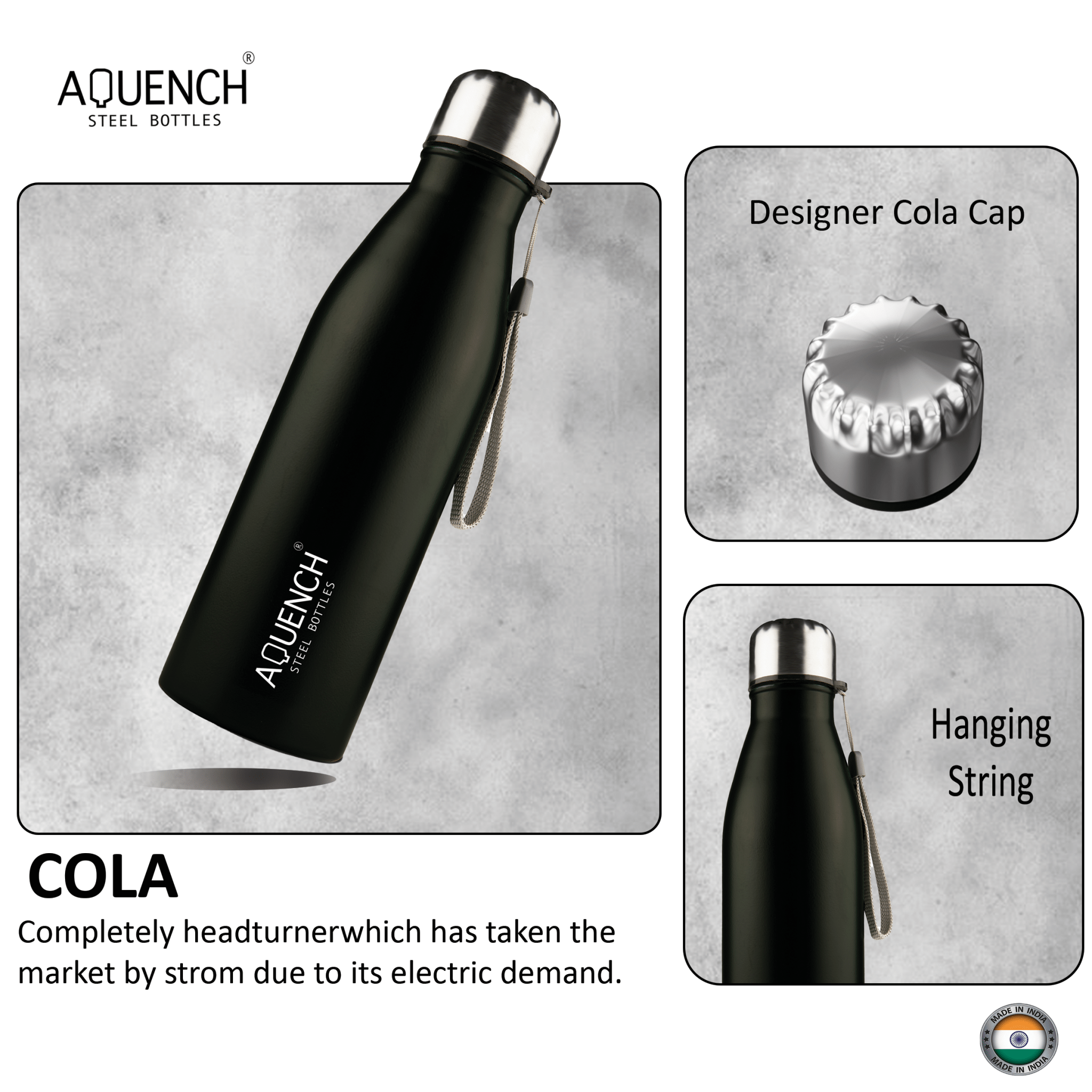 Cola Black Water Bottle – Aquench