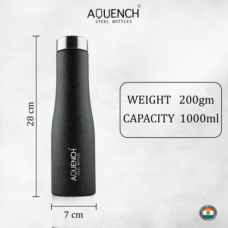 Flow Charcoal Black Water Bottle - Aquench