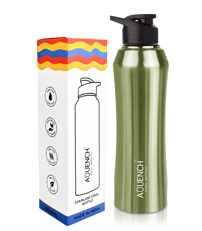Rush Metallic Stainless Steel Water Bottle - Aquench