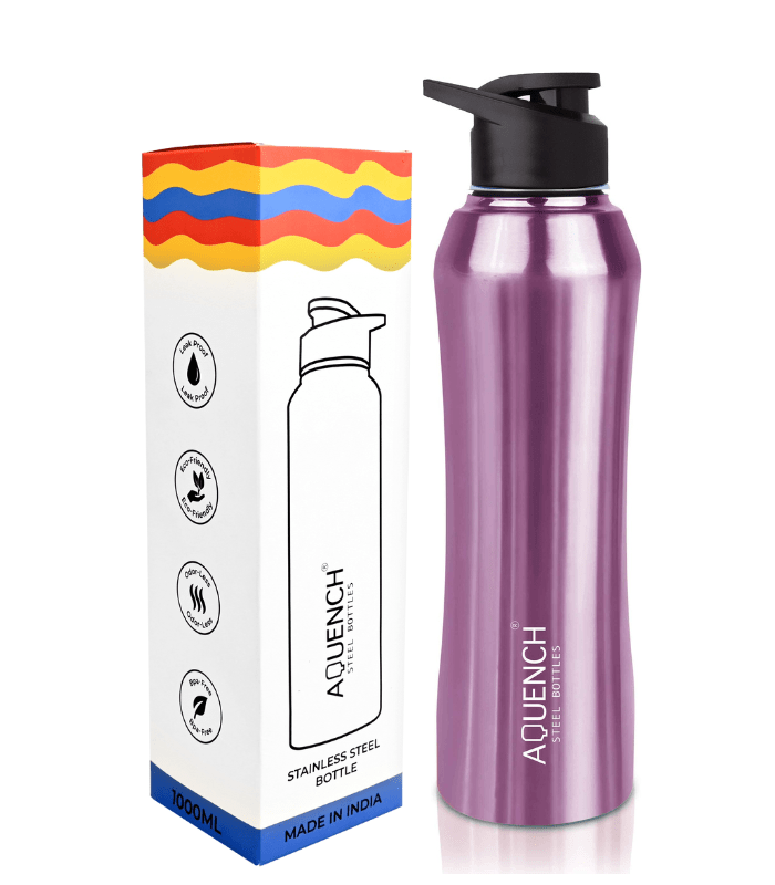 Rush Metallic Stainless Steel Water Bottle - Aquench