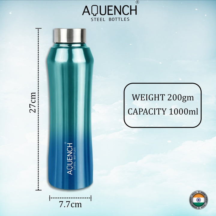 Rush Metallic Turquoise Water Bottle - Aquench